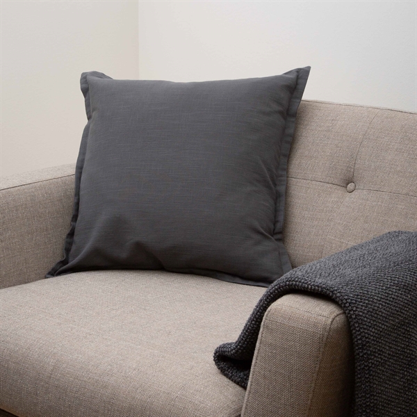 Cushion cover w/flounce 50x50 Dark grey